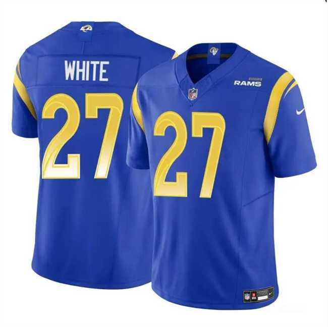 Men & Women & Youth Los Angeles Rams #27 Tre%27Davious White Blue 2024 F.U.S.E. Vapor Untouchable Football Stitched Jersey->los angeles rams->NFL Jersey